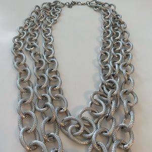 Statement Piece Drop Silver Necklace